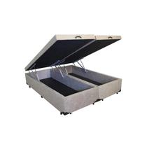Cama Box Baú Queen Bipartido 158 Bello Box - Suede Bege Cama Box Baú Queen Bipartido 158 Bello Box - Suede Bege