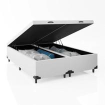 Cama Box Baú Queen Bipartido 158 Bello Box - Tecido Sintético Branco