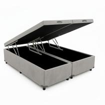 Cama Box Baú Queen Bipartido 79 Blindado Diversas Cores 158x198x42