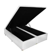 Cama Box Baú Queen Bipartido Blindada Tampo Inteiro 158x198cm