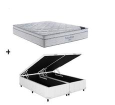 Cama Box Baú Queen Bipartido Branco Colchão Freedom Molas Ensacadas 158x198 Ortobom Cama Box Baú Queen Bipartido Branco Colchão Freedom Molas Ensacadas 158x198 Ortobom