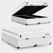 Cama Box Baú Queen Bipartido + Colchão Life D33 Pillow Top Cama Box Baú Queen Bipartido + Colchão Life D33 Pillow Top