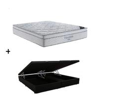 Cama Box Baú Queen Bipartido Preto Colchão Freedom Molas Ensacadas 158x198 - Ortobom Cama Box Baú Queen Bipartido Preto Colchão Freedom Molas Ensacadas 158x198 - Ortobom