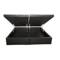 Cama Box Baú Queen Bipartido Sintético 158x198x42 Cinza Cama Box Baú Queen Bipartido Sintético 158x198x42 Cinza
