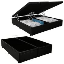 Cama Box Baú Queen Bipartido Sintético SerenePrime Preto 158x198x44