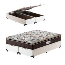 Cama Box Baú Queen Branca + Colchão Espuma D45 - Probel - Guarda-Costas ProForce Plus 158x198x70cm