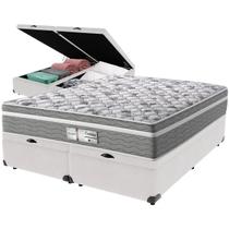 Cama Box Baú Queen Branco Colchão Evolution Molas Probel