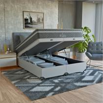 Cama Box Baú Queen Branco + Colchão Paris Molas Ensacadas