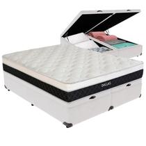 Cama Box Baú Queen Branco e Colchão Dallas Molas V-Tech Cama Box Baú Queen Branco e Colchão Dallas Molas V-Tech