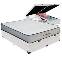 Cama Box Baú Queen Branco e Colchão Orthopedic D33 V-Tech