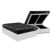 Cama Box Baú Queen + Colchão Anatômico Kappesberg D28 Onix + Base CRC Corano White Cama Box Baú Queen + Colchão Anatômico Kappesberg D28 Onix + Base CRC Corano White