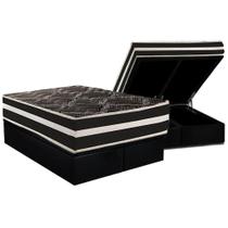 Cama Box Baú Queen: Colchão Anatômico Paropas D28 AG80 Master Black Double Face + Base CRC Suede Black (158x198) Cama Box Baú Queen: Colchão Anatômico Paropas D28 AG80 Master Black Double Face + Base CRC Suede Black (158x198)