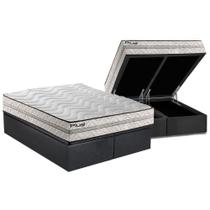 Cama Box Baú Queen: Colchão Espuma D33 Paropas Pasquale Plus Euro Pillow + Base CRC Suede Grey(158x198) Cama Box Baú Queen: Colchão Espuma D33 Paropas Pasquale Plus Euro Pillow + Base CRC Suede Grey(158x198)