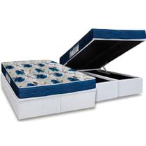 Cama Box Baú Queen: Colchão Espuma Ortobom D28 / EP ISO 60 Super Firme + Base CRC Courano White(158x198) Cama Box Baú Queen: Colchão Espuma Ortobom D28 / EP ISO 60 Super Firme + Base CRC Courano White(158x198)