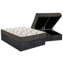 Cama Box Baú Queen: Colchão Espuma Ortobom D45 Light + Base CRC Suede Gray(158x198) Cama Box Baú Queen: Colchão Espuma Ortobom D45 Light + Base CRC Suede Gray(158x198)