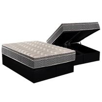 Cama Box Baú Queen: Colchão Espuma Paropas D45 / EP Confort Mega Firme + Base CRC Suede Black(158x198) Cama Box Baú Queen: Colchão Espuma Paropas D45 / EP Confort Mega Firme + Base CRC Suede Black(158x198)