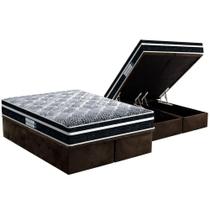 Cama Box Baú Queen: Colchão Espuma Probel D33/EP ProDormir Advanced Tech1500 Plus + Base CRC Suede Brown(158x198) Cama Box Baú Queen: Colchão Espuma Probel D33/EP ProDormir Advanced Tech1500 Plus + Base CRC Suede Brown(158x198)