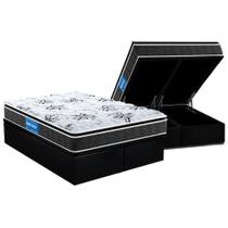 Cama Box Baú Queen: Colchão Espuma Probel D40 Guarda Costas Premium Hiper Firme Euro Pillow + Base CRC Suede Black(158x198) Cama Box Baú Queen: Colchão Espuma Probel D40 Guarda Costas Premium Hiper Firme Euro Pillow + Base CRC Suede Black(158x198)