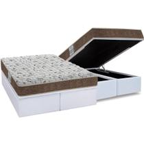 Cama Box Baú Queen: Colchão Espuma Probel D45 ProDormir Advanced + Base CRC Courano White(158x198) Cama Box Baú Queen: Colchão Espuma Probel D45 ProDormir Advanced + Base CRC Courano White(158x198)