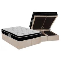 Cama Box Baú Queen: Colchão Molas Bonnel Ortobom Nanolastic Physical + Base CRC Suede Clean(158x198) Cama Box Baú Queen: Colchão Molas Bonnel Ortobom Nanolastic Physical + Base CRC Suede Clean(158x198)