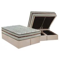 Cama Box Baú Queen: Colchão Molas Ensacadas Anjos MasterPocket Classis + Base CRC Suede Clean(158x198)