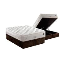 Cama Box Baú Queen: Colchão Molas MasterPocket Ensacadas Anjos Impressione + Base CRC Suede Brown(158x198) Cama Box Baú Queen: Colchão Molas MasterPocket Ensacadas Anjos Impressione + Base CRC Suede Brown(158x198)