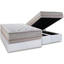 Cama Box Baú Queen: Colchão Molas MasterPocket Ensacadas Herval C1740 + Base CRC Linhão White (158x198) Cama Box Baú Queen: Colchão Molas MasterPocket Ensacadas Herval C1740 + Base CRC Linhão White (158x198)
