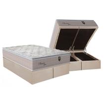 Cama Box Baú Queen: Colchão Molas MasterPocket Ensacadas Orthoflex Pleasure + Base CRC Suede Clean(158x198)
