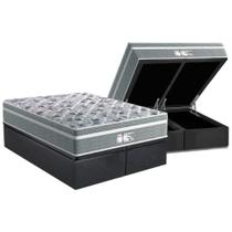 Cama Box Baú Queen: Colchão Molas MasterPocket Ensacadas Probel Evolution Gray + Base CRC Suede Gray (158x198)