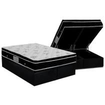 Cama Box Baú Queen: Colchão Molas Ortobom Nanolastic Physical Spring + Base CRC Suede Black(158x198) Cama Box Baú Queen: Colchão Molas Ortobom Nanolastic Physical Spring + Base CRC Suede Black(158x198)