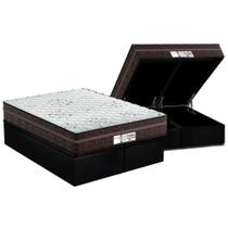 Cama Box Baú Queen: Colchão Molas Probel MasterPocket Ensacadas ProDormir Evolution + Base CRC Suede Black(158x198)