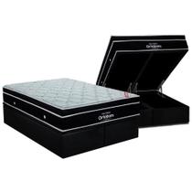 Cama Box Baú Queen: Colchão Molas SuperPocket Ensacadas Ortobom Elegant + Base CRC Suede Black(158x198) Cama Box Baú Queen: Colchão Molas SuperPocket Ensacadas Ortobom Elegant + Base CRC Suede Black(158x198)