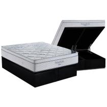 Cama Box Baú Queen: Colchão Molas SuperPocket Ensacadas Ortobom Freedom Visco + Base CRC Suede Black(158x198) Cama Box Baú Queen: Colchão Molas SuperPocket Ensacadas Ortobom Freedom Visco + Base CRC Suede Black(158x198)