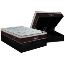 Cama Box Baú Queen: Colchão Molas SuperPocket Ensacadas Ortobom Sleep King + Base CRC Suede Black (158x198) Cama Box Baú Queen: Colchão Molas SuperPocket Ensacadas Ortobom Sleep King + Base CRC Suede Black (158x198)