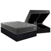 Cama Box Baú Queen + Colchão Ortopédico Kappesberg D40 Anatômico Grise + Base CRC Corano Black Cama Box Baú Queen + Colchão Ortopédico Kappesberg D40 Anatômico Grise + Base CRC Corano Black