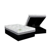 Cama Box Baú Queen: Colchão Ortopédico Luckspuma D33 / AG65 Aspen Super Firme + Base CRC Suede Black(158x198) Cama Box Baú Queen: Colchão Ortopédico Luckspuma D33 / AG65 Aspen Super Firme + Base CRC Suede Black(158x198)