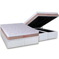 Cama Box Baú Queen: Colchão Ortopédico Orthoflex Foggia Premier + Base CRC Courano White(158x198) Cama Box Baú Queen: Colchão Ortopédico Orthoflex Foggia Premier + Base CRC Courano White(158x198)