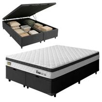 Cama Box Baú Queen Espuma Ortopédica Onix D33 158x198x61cm Hellen - Suporta até 120 kg por pessoa