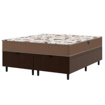 Cama Box Baú Queen Marrom e Colchão Queen D33 Extra Firme 158x198x66 Eliana Umaflex Cama Box Baú Queen Marrom e Colchão Queen D33 Extra Firme 158x198x66 Eliana Umaflex