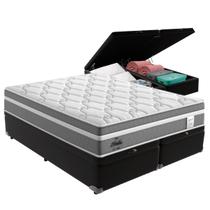 Cama Box Baú Queen Preto + Colchão Berlim Molas Ensacadas Probel Cama Box Baú Queen Preto + Colchão Berlim Molas Ensacadas Probel