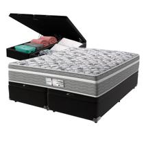 Cama Box Baú Queen Preto + Colchão Evolution Molas Ensacadas Probel