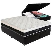 Cama Box Baú Queen Preto e Colchão Dallas Molas V-Tech Cama Box Baú Queen Preto e Colchão Dallas Molas V-Tech