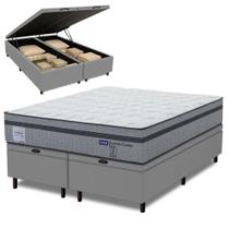 Cama Box Baú Queen Probel Molas Ensacadas Euro In 158x198x71cm Guarda Costas Stone Branco/cinza Cama Box Baú Queen Probel Molas Ensacadas Euro In 158x198x71cm Guarda Costas Stone Branco/cinza