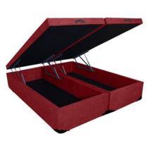 Cama Box Baú Queen Size - Bi partida - Vermelho