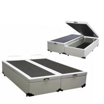 Cama Box Baú Queen Size Bipartido Blindado Sintético com Pistões a gás Cama Box Baú Queen Size Bipartido Blindado Sintético com Pistões a gás