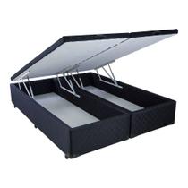 Cama Box Baú Queen Size Mega Tecido Black - 158x198 Cama Box Baú Queen Size Mega Tecido Black - 158x198