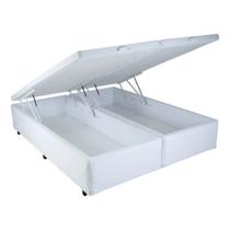 Cama Box Baú Queen Size Mega Tecido Branco - 158x198