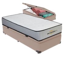 Cama Box Baú Solteirão Bege e Colchão Orthopedic D33 V-Tech Cama Box Baú Solteirão Bege e Colchão Orthopedic D33 V-Tech