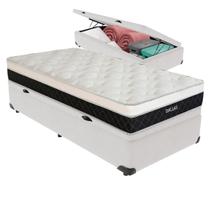 Cama Box Baú Solteirão Branco e Colchão Dallas Molas V-Tech Cama Box Baú Solteirão Branco e Colchão Dallas Molas V-Tech