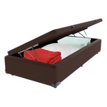 Cama Box Baú Solteirão Bravus Marrom 96x203x44